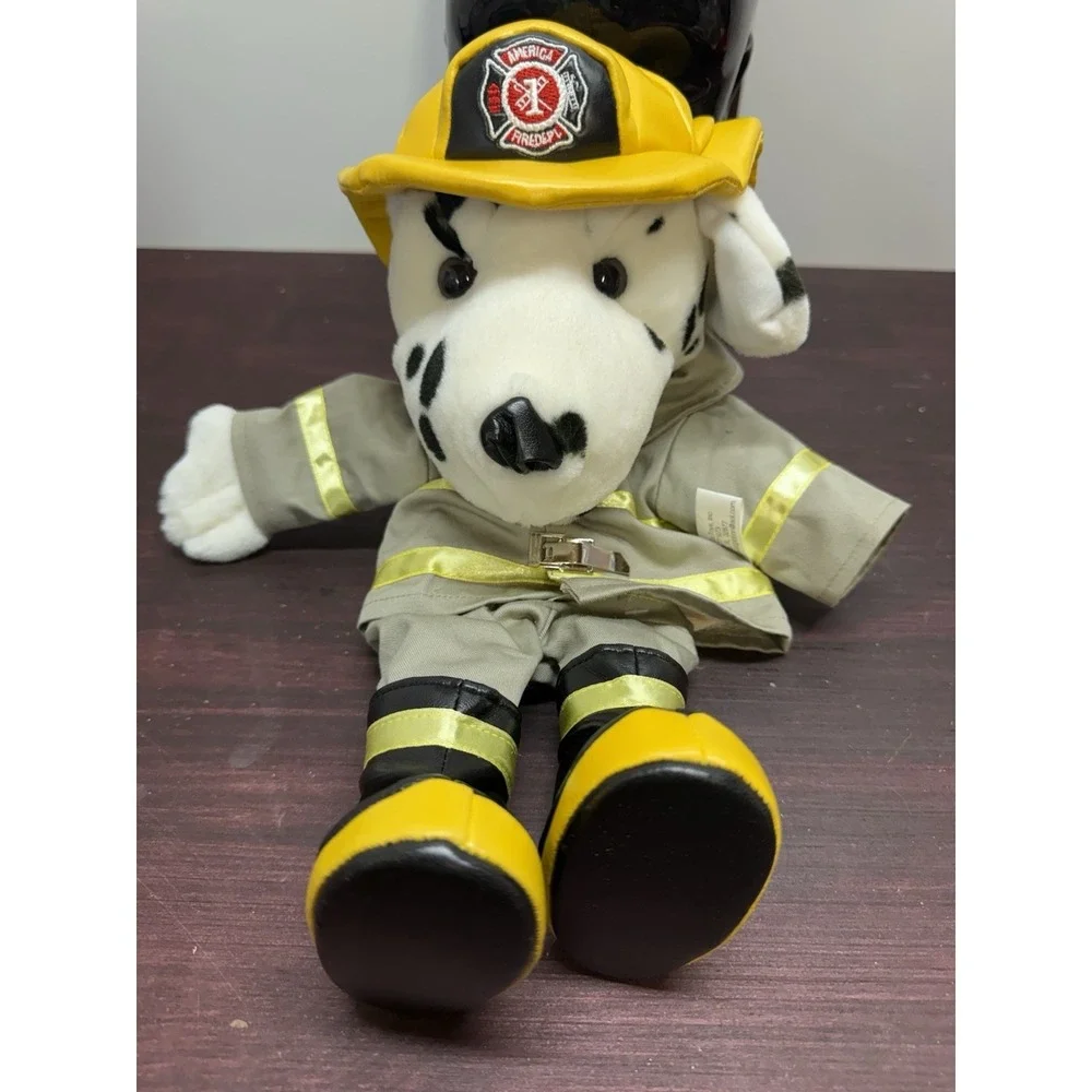 Dalmatian Fireman Firefighter Dog Plush Hand Puppet Stage Pretend Preschool 2003
